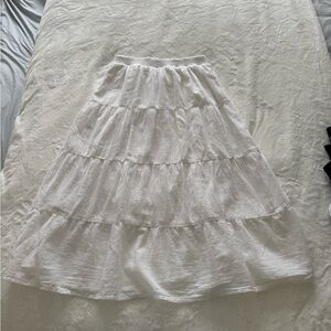 abercrombie kids White Tiered A-Line Maxi Skirt